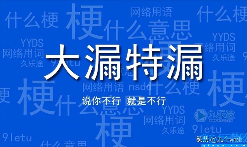 漏是什么意思网络用语(大漏特漏是什么网络梗)