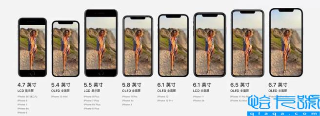 苹果手机尺寸一览表(iPhone屏幕大小排序)
