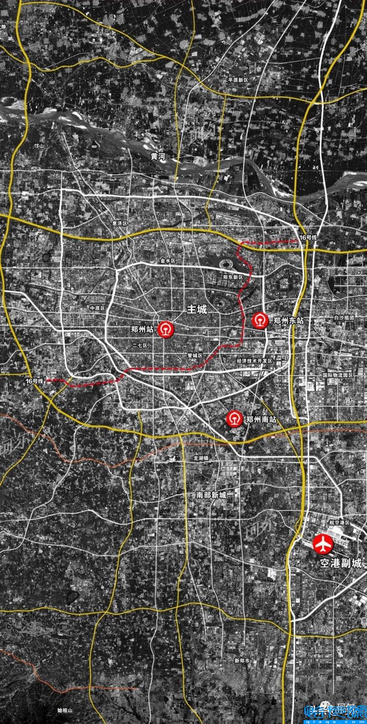 郑州龙湖东控制性详细规划(16号线地铁线路图)