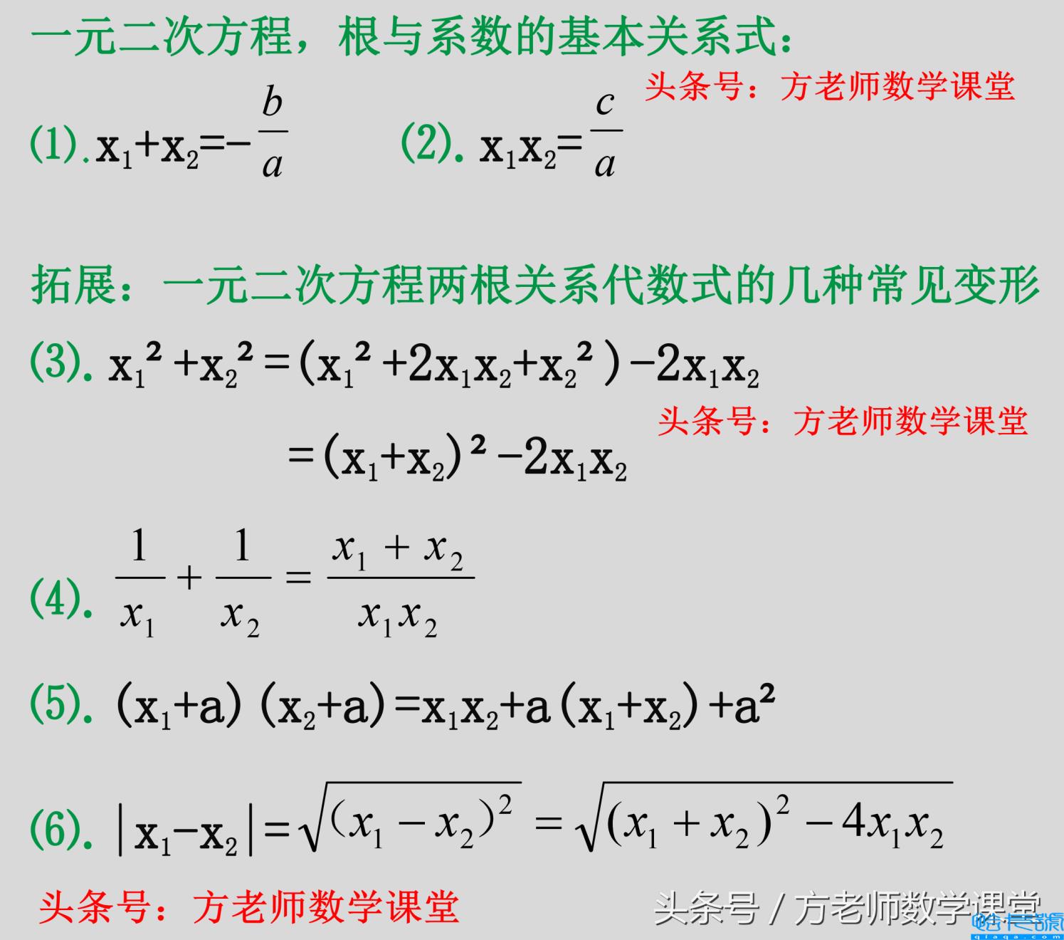 一元二次方程韦达定理，根与系数的关系四种常见考试题型(韦达定理)
