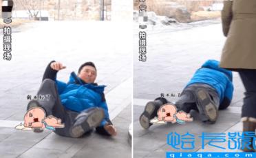 甄子丹和贾冰在片场闹事！(趴在地上用力翻滚不怕脏韩雪笑着赶紧帮忙 )