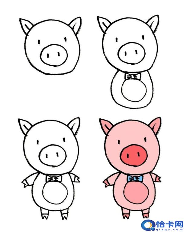 猪怎么画(猪的简笔画教程)