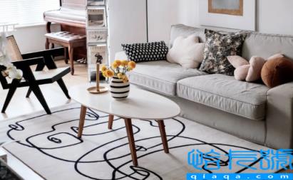 客厅浅灰好看还是米黄好看(客厅颜色是暖色用什么地毯好看)