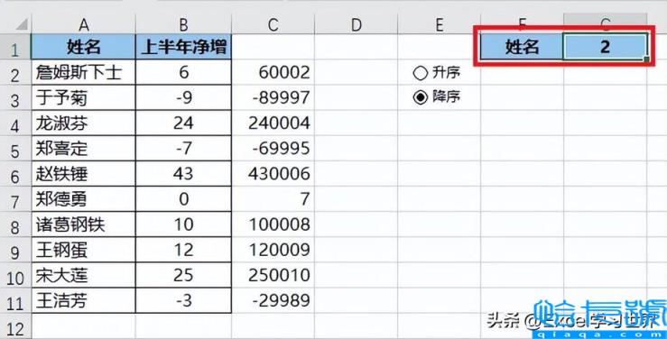 升序和降序怎么操作excel(选项按钮动态控制数据表的升降序排列)